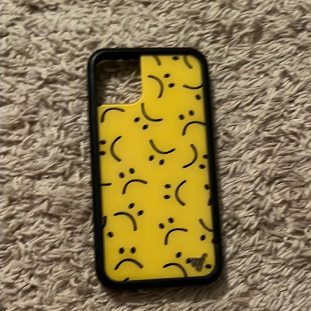 Wildflowers Yellow and Black Emoticon Phone Case